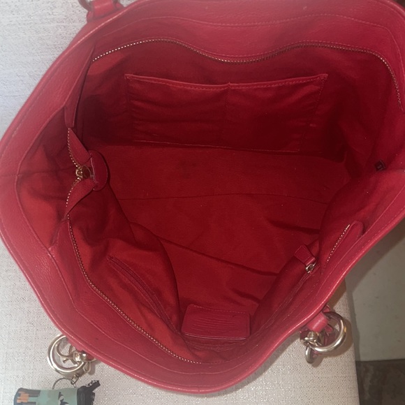 Coach like new handbag. Beautiful warm pinkish/red color. - Picture 3 of 5